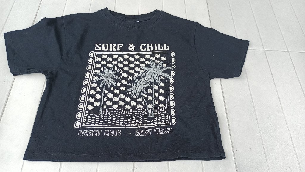 T-shirt - kort - Maat 134, Fish & Chips, Meisje, Ophalen of Verzenden, Zo goed als nieuw