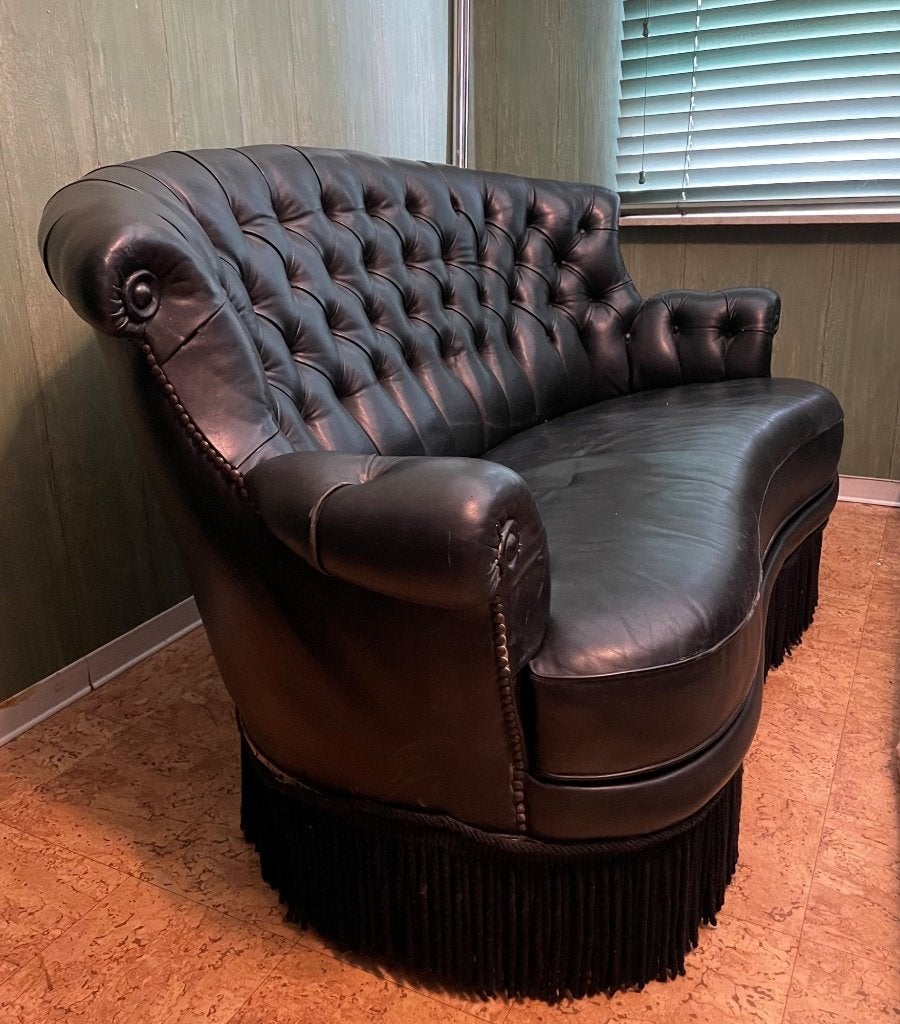 Lederen sofa Napoleon III stijl, Ophalen