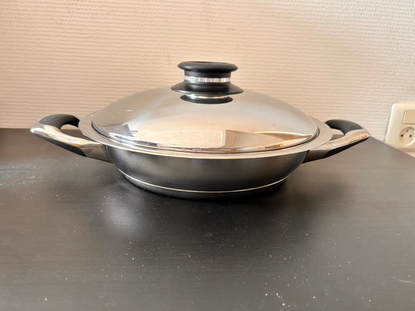 AMC Braadpan/wokpan 3.0L - Inductie Geschikt, Huis en Inrichting, Braadpan, Ophalen of Verzenden, Zo goed als nieuw, AMC