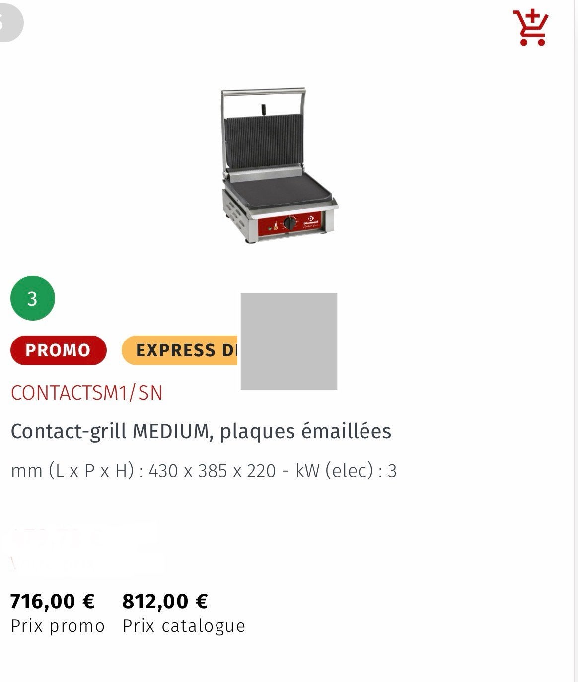 Grill Panini Diamond, Enlèvement, Neuf, dans son emballage, Cuisinière, Friteuse et Grils