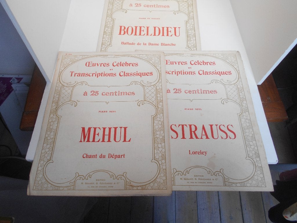 lot de 3 anciennes partitions Oeuvres celebres Piano, Musique & Instruments, Partitions, Enlèvement ou Envoi, Utilisé, Piano