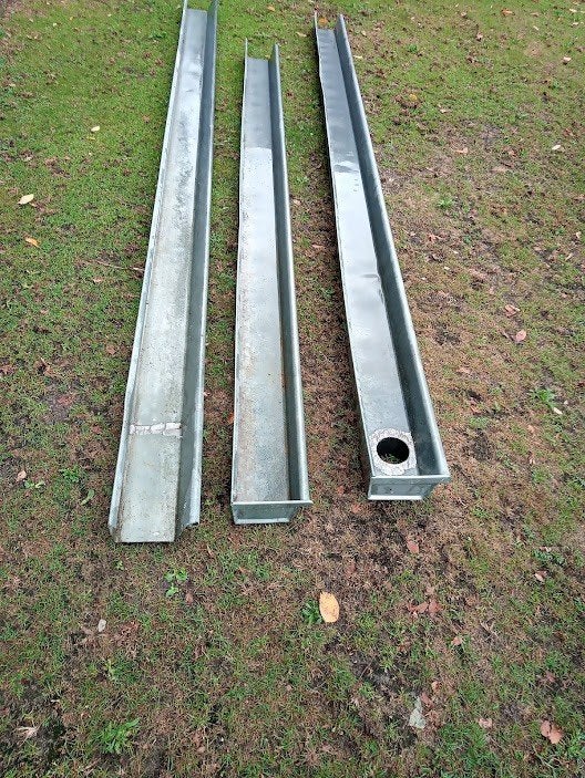zinken dakgoten 75€., Doe-het-zelf en Bouw, Ophalen, Gebruikt