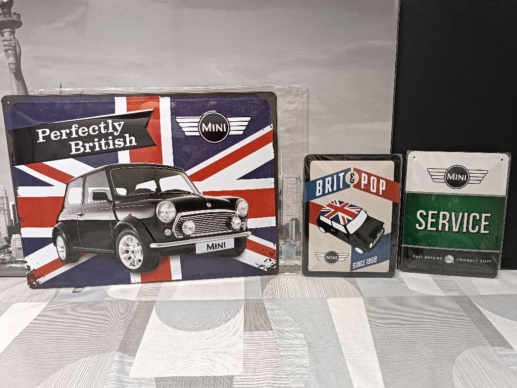 Morris Mini Cooper Austin - Blikken Metalen Bord - Vintage, Enlèvement ou Envoi, Comme neuf, Voitures