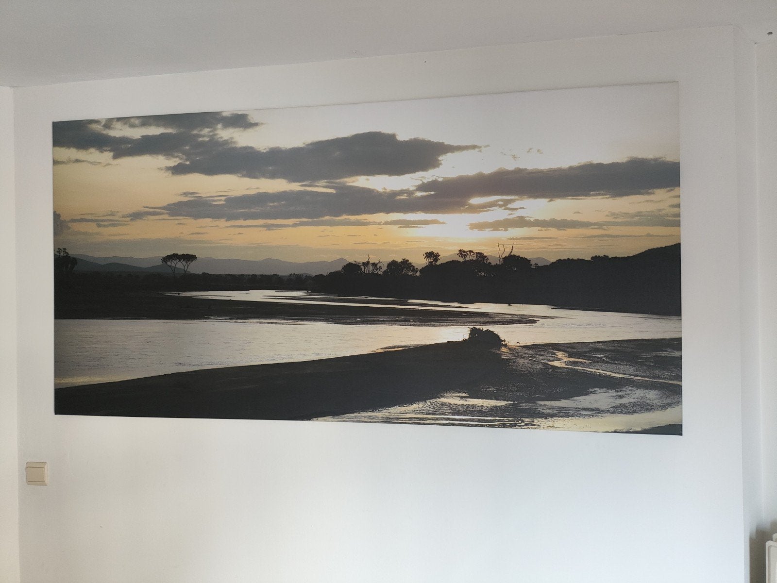 Grote bedrukte canvas landschap Kenia, Antiek en Kunst, Ophalen