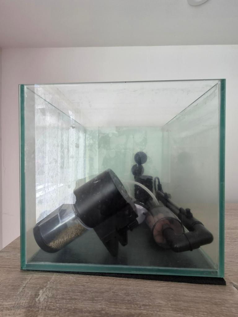 18L aquarium, filter with pump, automatic fish feeder, and 2, Ophalen of Verzenden, Filter