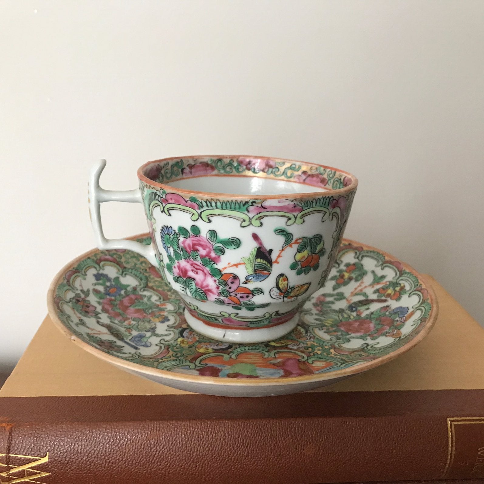 Antieke Chinese Rose Medallion porseleinen koffieset, Antiek en Kunst, Ophalen of Verzenden