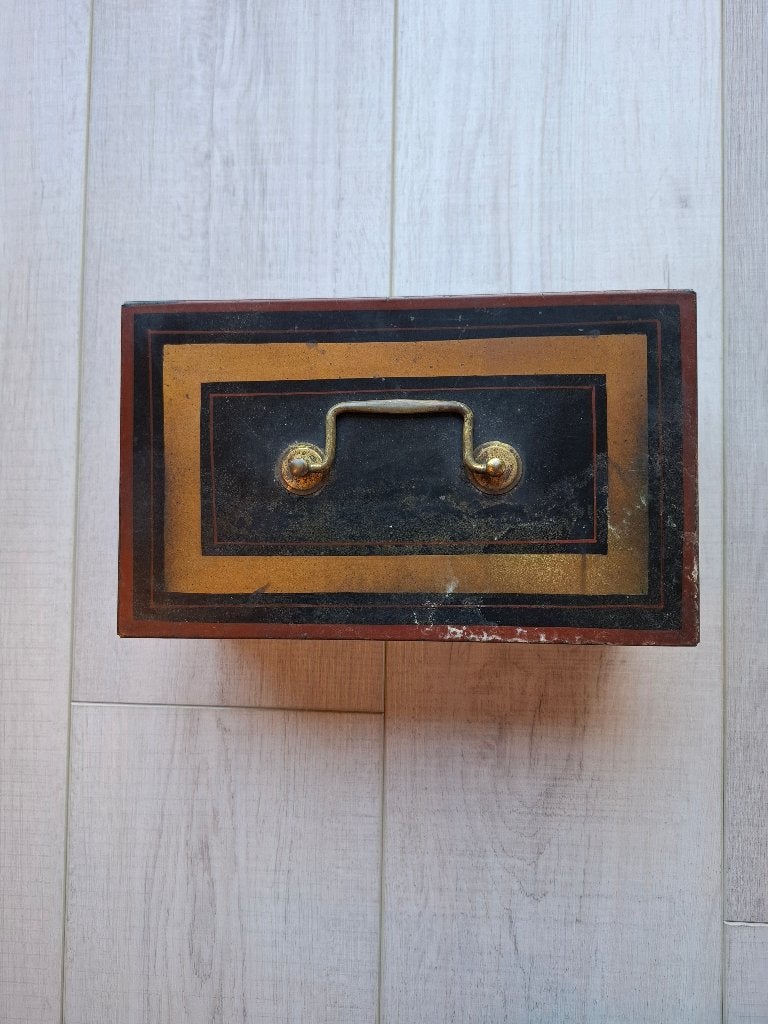 Antiek ijzeren geldkoffertje, Ophalen of Verzenden