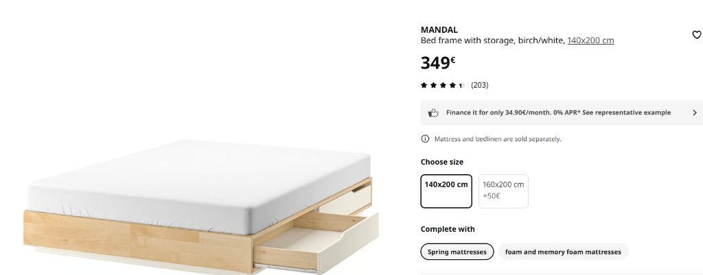 bed met lades 140 x 200, Maison & Meubles, Chambre à coucher | Lits, Queen size, Beige, 140 cm, Enlèvement