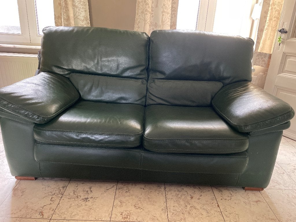 Salon en cuir 4 places, Maison & Meubles, 75 à 100 cm, Quatre personnes ou plus, Enlèvement, Utilisé
