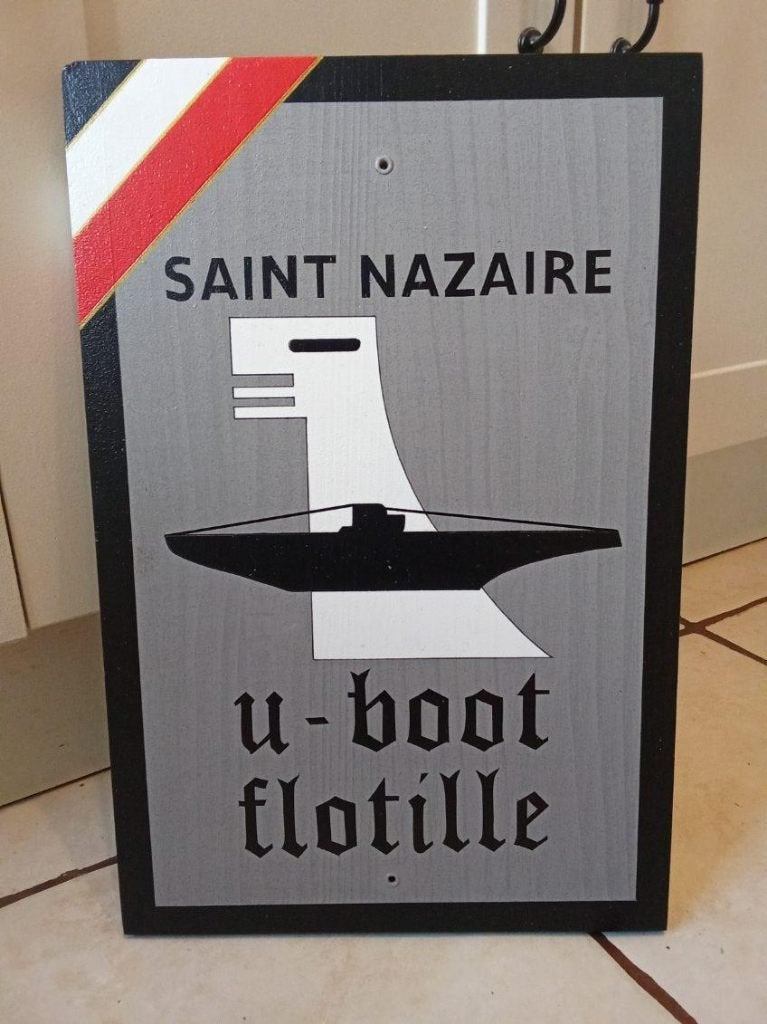 Panneau allemand WW2 - 6e U.BOOT FLOTILLE - SAINT NAZAIRE, Ophalen of Verzenden