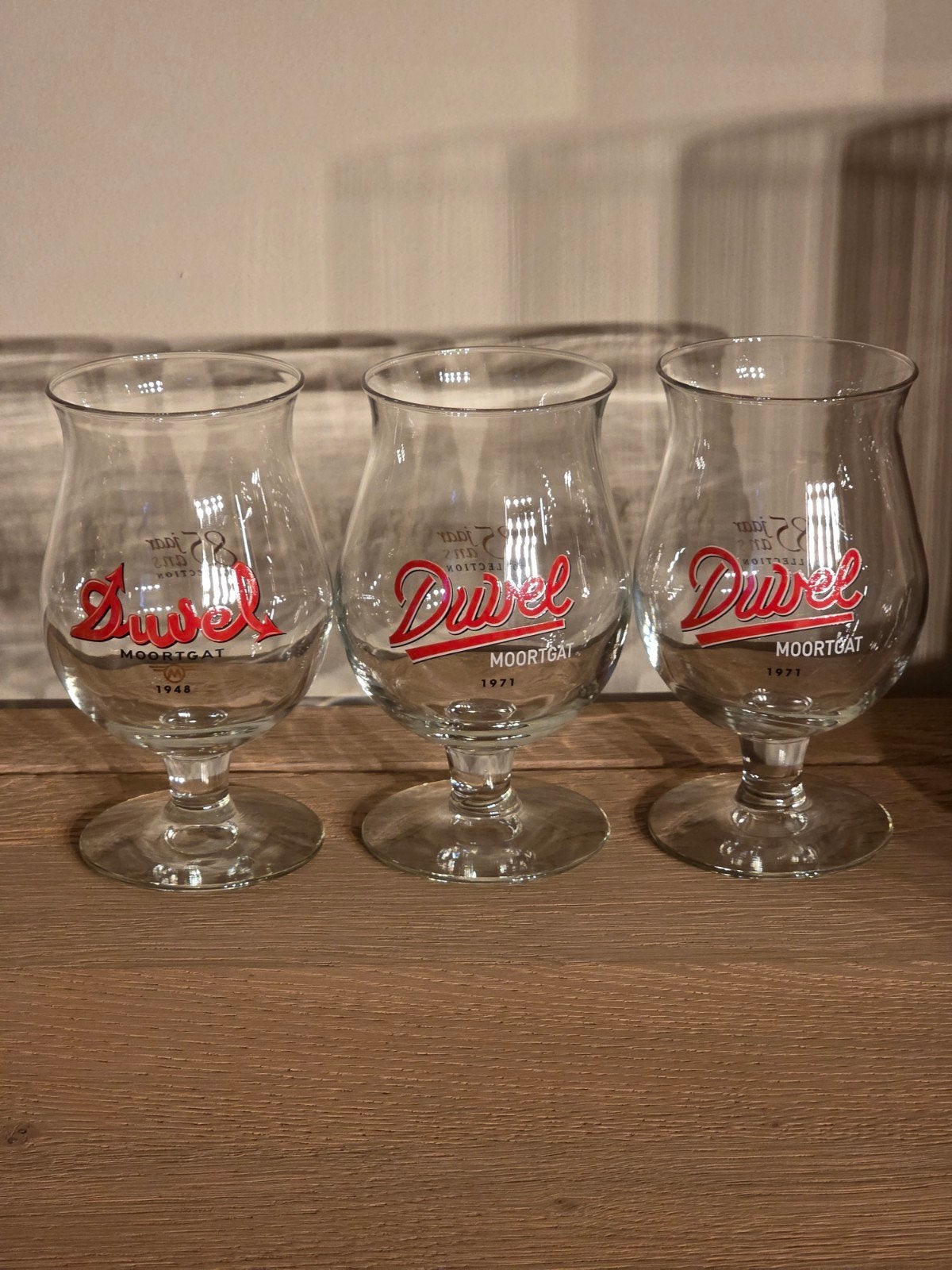 Collection 3 verres Duvel 85 ans, Collections, Verres & Petits Verres, Enlèvement, Neuf, Verre à bière