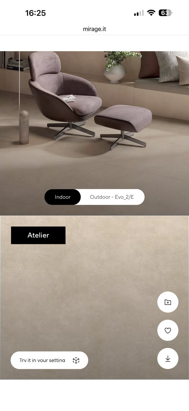 Carrelage beton ciré 60x60, Bricolage & Construction, Dalles & Carrelages, Enlèvement, Neuf, 10 m²² ou plus, Carrelage de sol