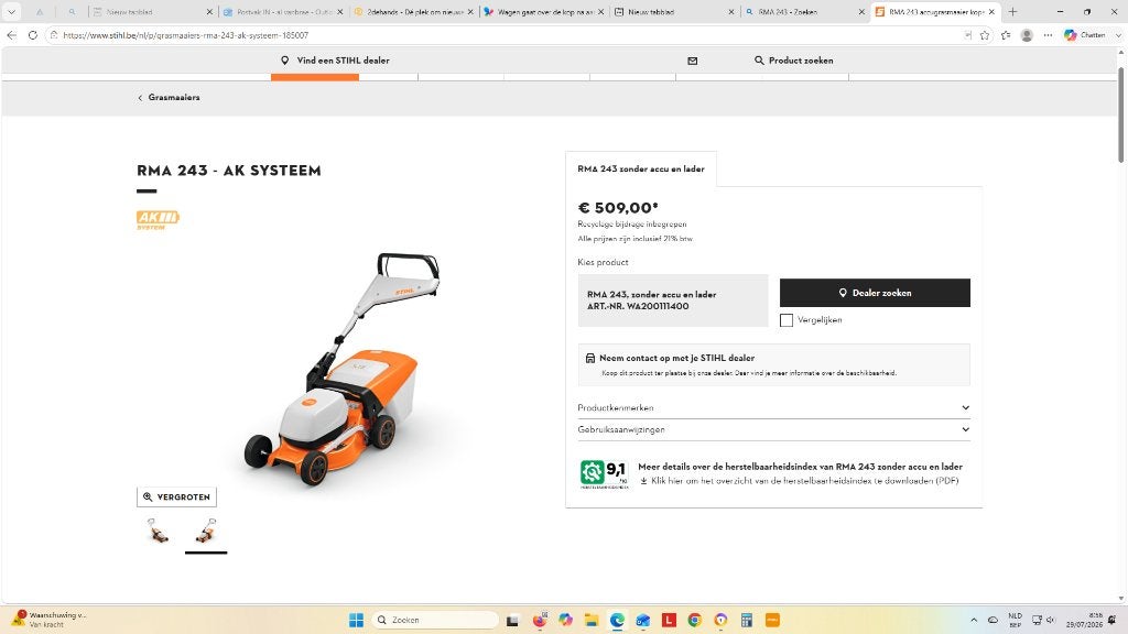 accugrasmachine Stihl, Tuin en Terras, Grasmaaiers, Ophalen, Cirkelmaaier, Mulchfunctie, Accu-grasmaaier