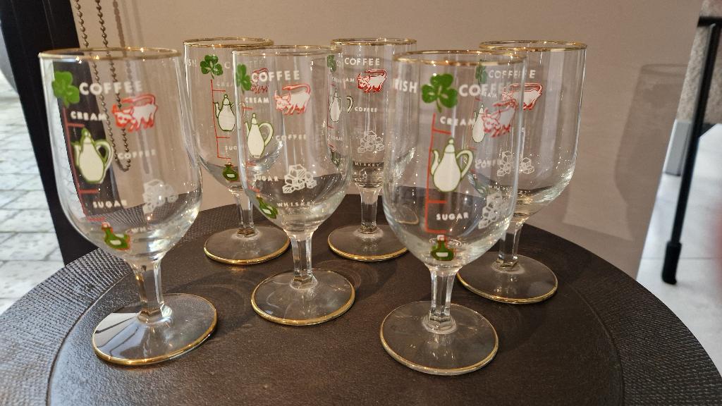 Vintage irish coffee glazen, Collections, Enlèvement, Utilisé, Autres types