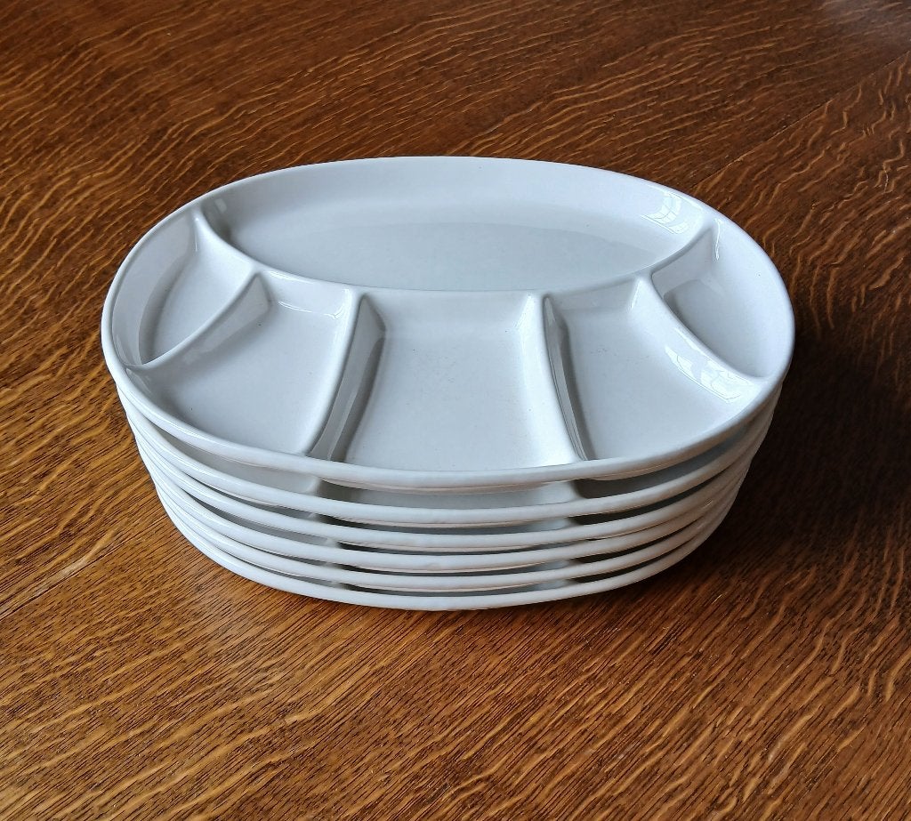 6 assiettes à fondue, Maison & Meubles, Cuisine | Vaisselle, Assiettes(s), Comme neuf, Enlèvement, Porcelaine