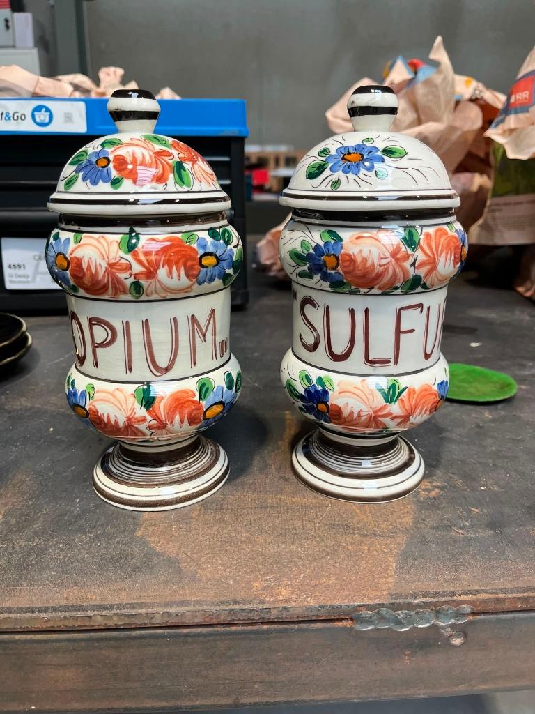 Twee apothekerspotten, Antiquités & Art, Antiquités | Céramique & Poterie, Enlèvement