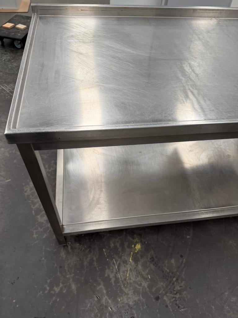 Inox / RVS wasbak tafel 180 x 80 x 90 cm Zware kwaliteit, Ophalen, Gebruikt, Inox Meubilair