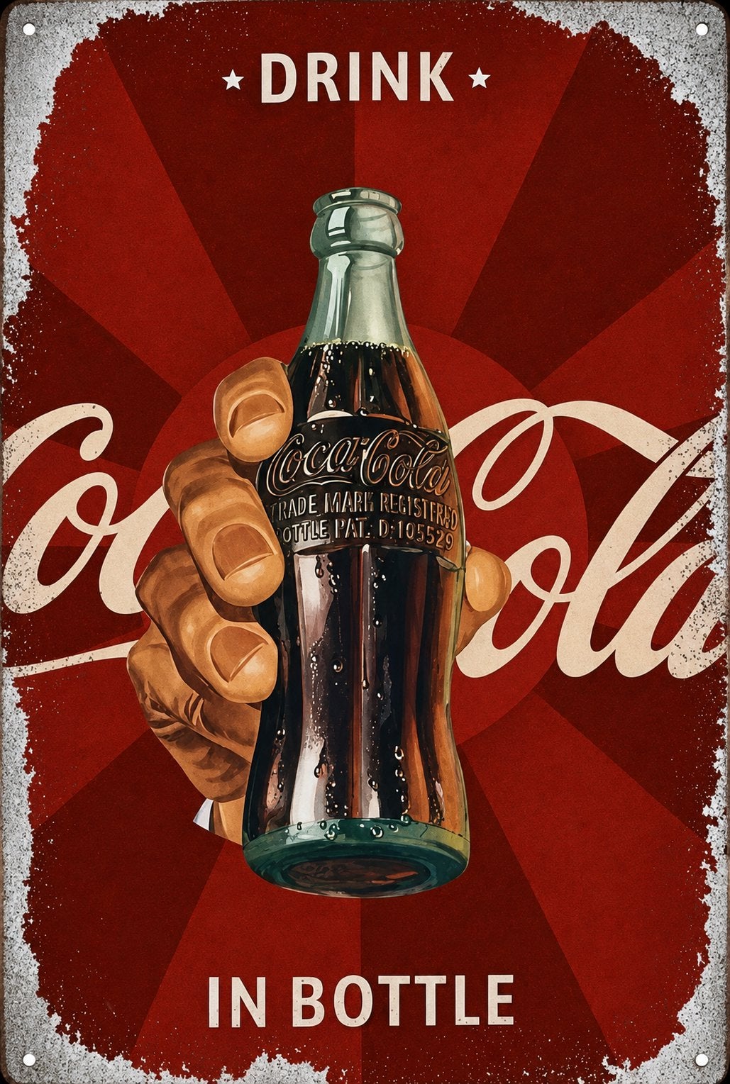 Metalen reclamebord Coca Cola 3 - retro vintage mancave, Ophalen of Verzenden, Nieuw, Reclamebord