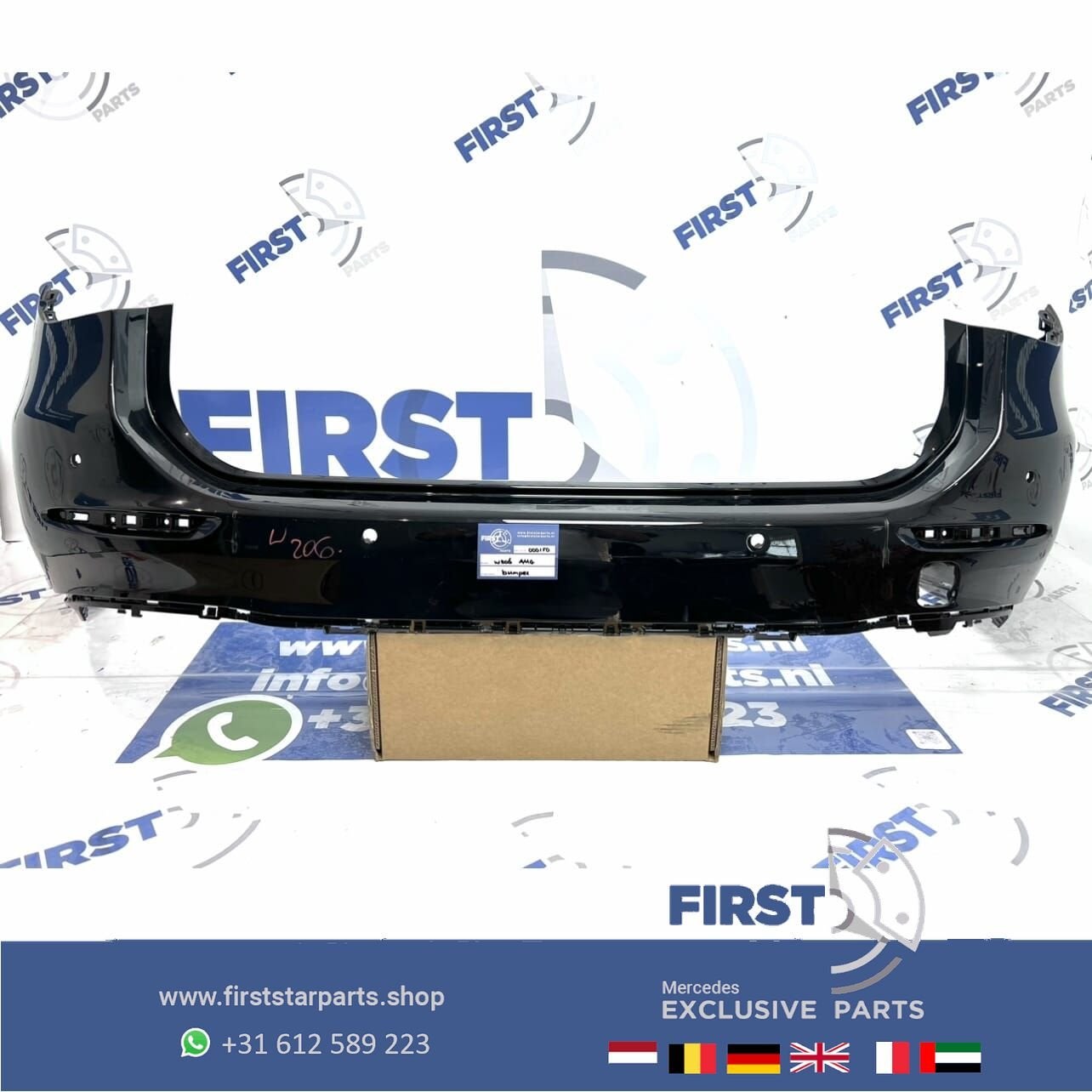 W206 S206 AMG ACHTERBUMPER 2021-2024 ZWART Mercedes C Klasse, Arrière, Utilisé, -, -