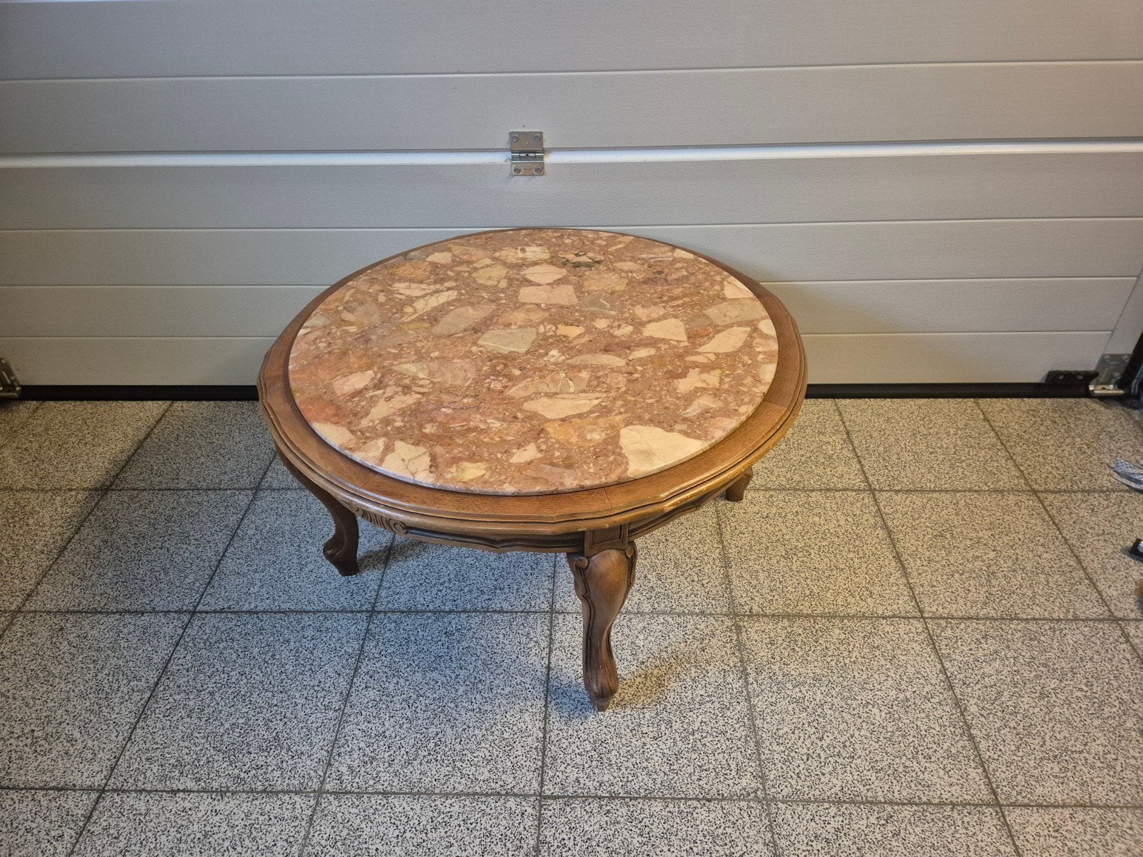 Eiken salontafel met marmer blad., Enlèvement