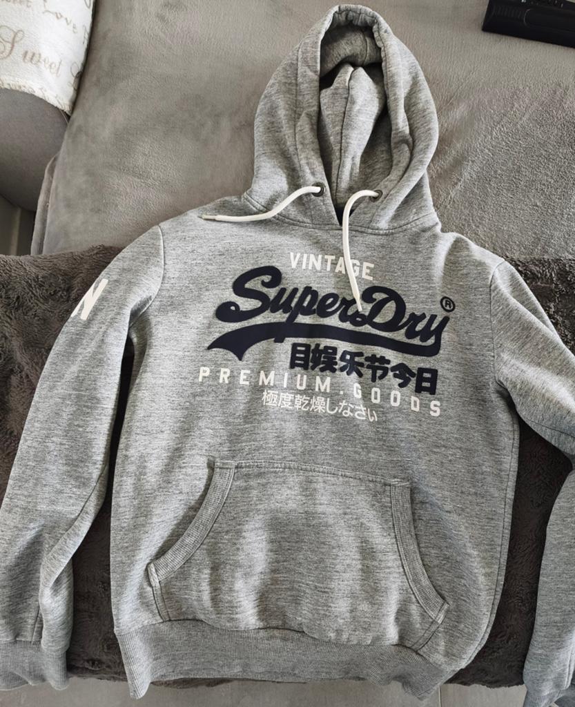 SUPERDRY hoodie voor volwassenen, maat Small, Kleding | Heren, Ophalen of Verzenden, Grijs