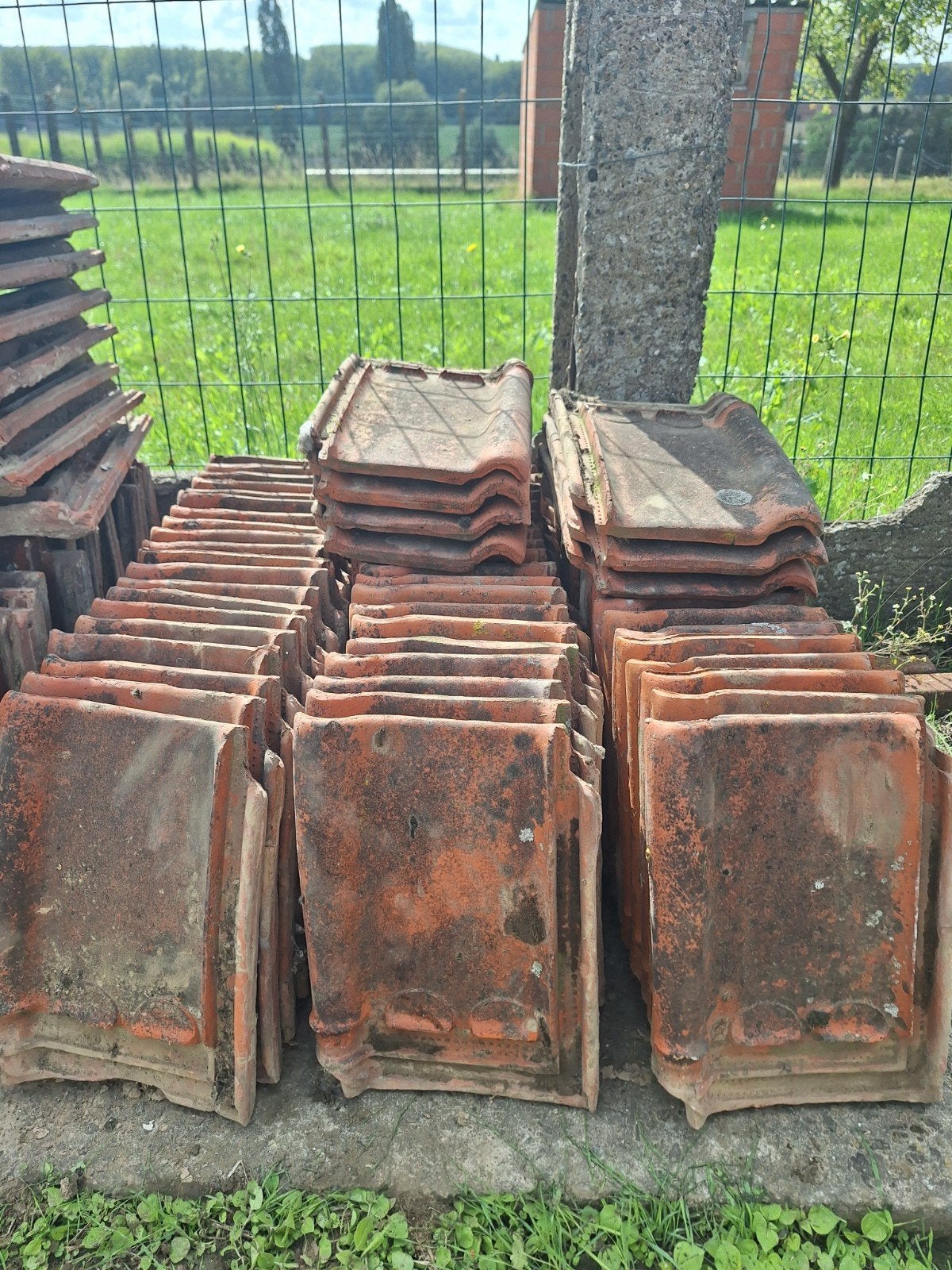 Kortrijkse dakpannen- pottelberg n3, Ophalen, Gebruikt, Steen of Klei, Dakpannen