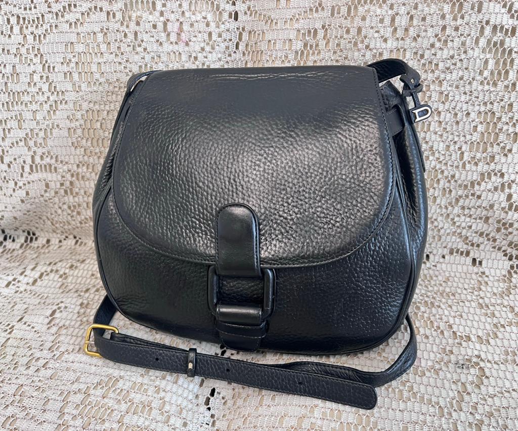 DELVAUX zwarte leren schoudertas, Handtassen en Accessoires, Ophalen of Verzenden, Zo goed als nieuw, Zwart, Leer