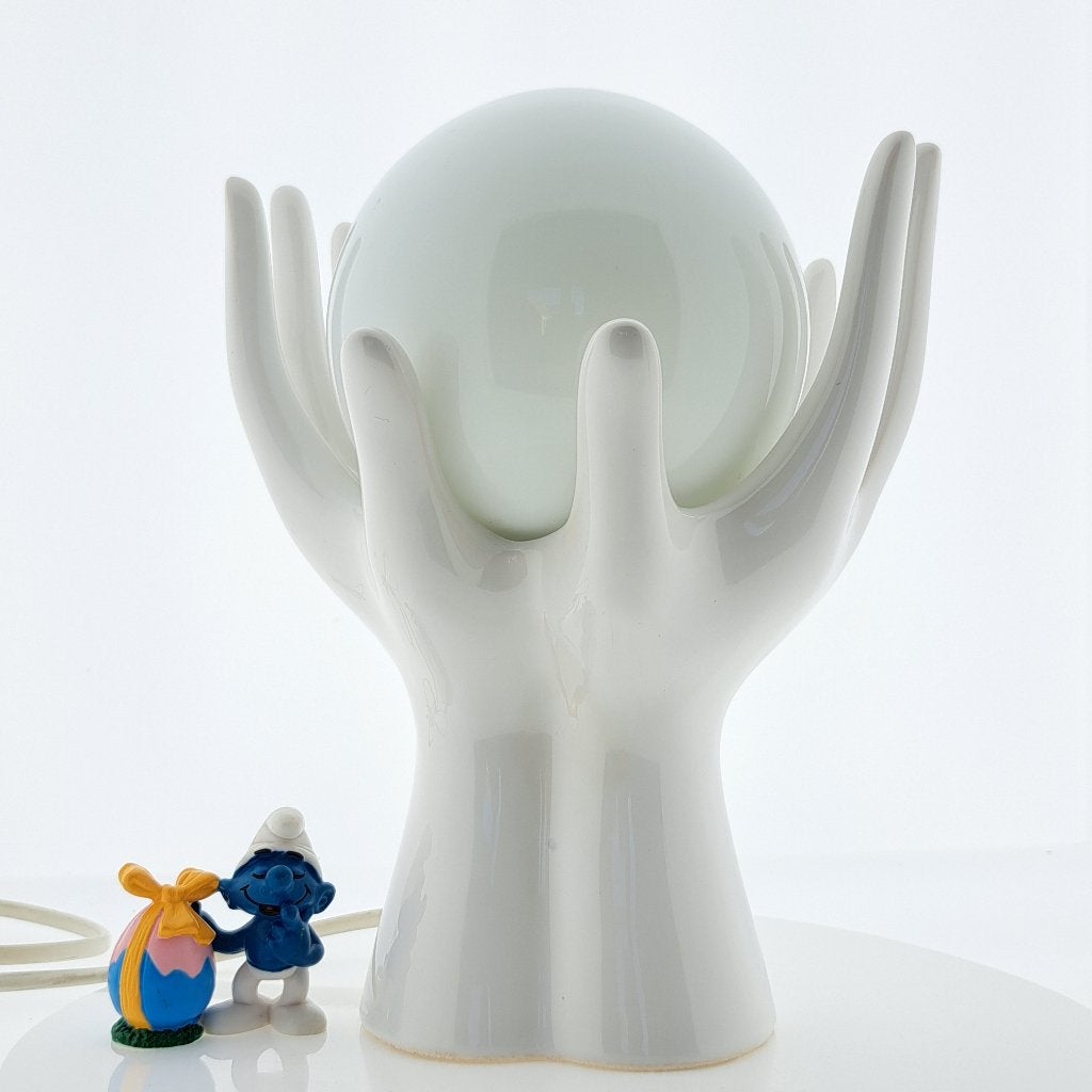Vintage  keramieken lamp, Hands of Hope, Antiek en Kunst, Ophalen