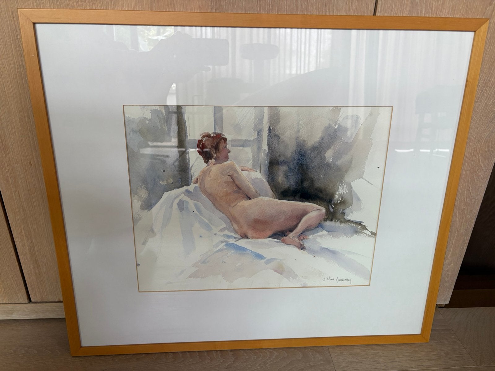 Aquarel - naakt van Jan Van Lysebetten, Antiquités & Art, Art | Dessins & Photographie, Enlèvement, Tableau, Aquarelle, Fait main