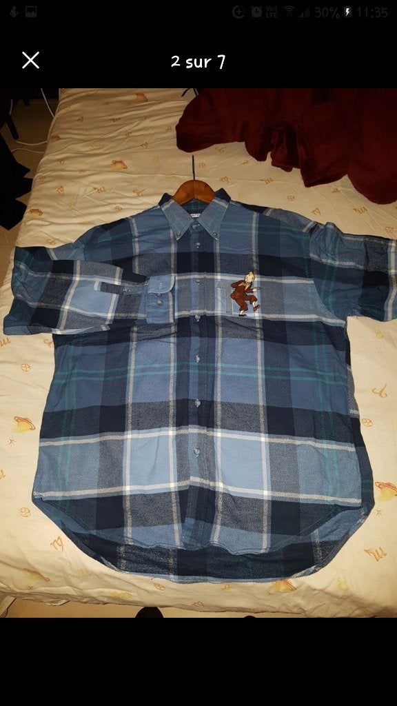 Chemise Tintin, Autres tours de cou, Comme neuf, Enlèvement, Bleu