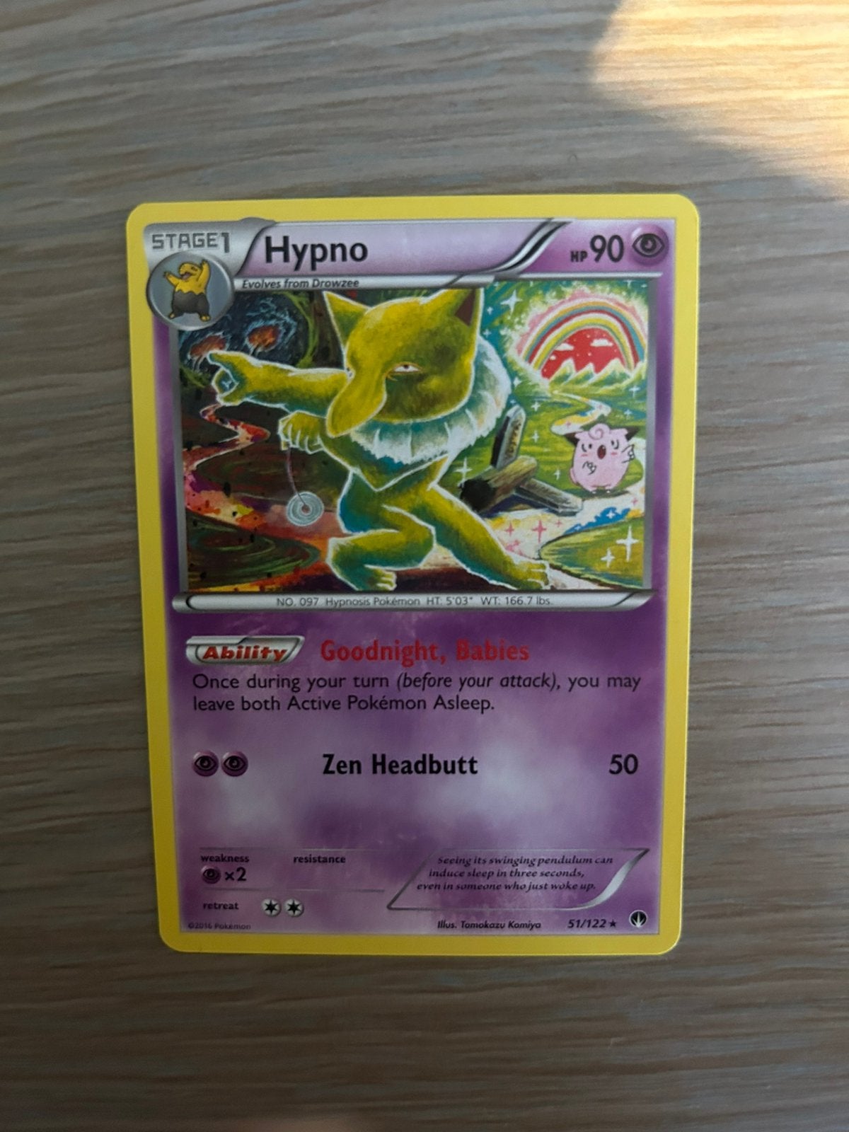 Zeldzame Pokémon kaart Hypno, Hobby en Vrije tijd, Ophalen of Verzenden, Zo goed als nieuw, Losse kaart