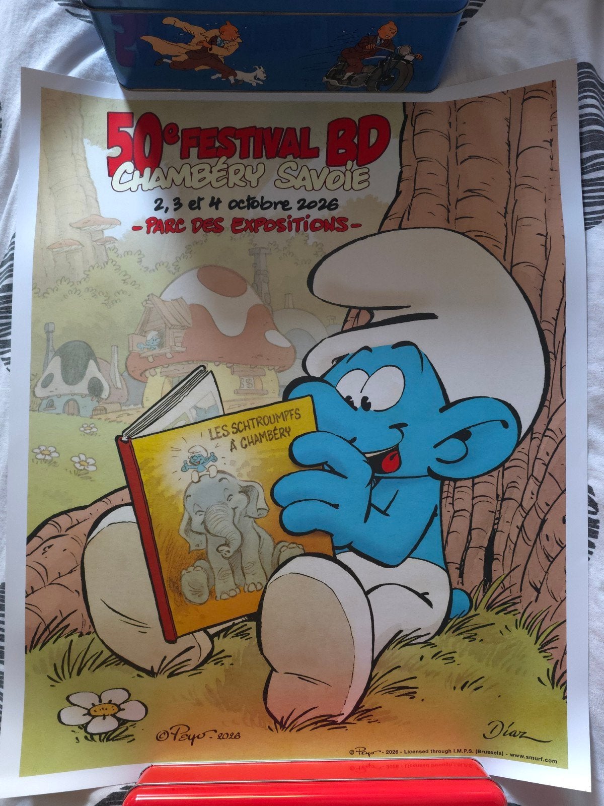 Grand poster Schtroumpf, Verzamelen, Verzenden, Nieuw, Overige Smurfen, Stripboek