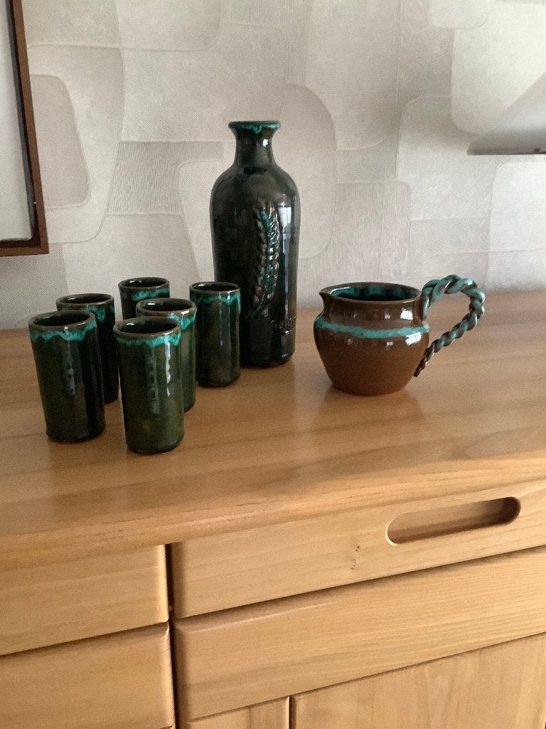 Alexandre de Wemmel, retro keramiek , jeneverset. Vintage, Antiek en Kunst, Ophalen of Verzenden