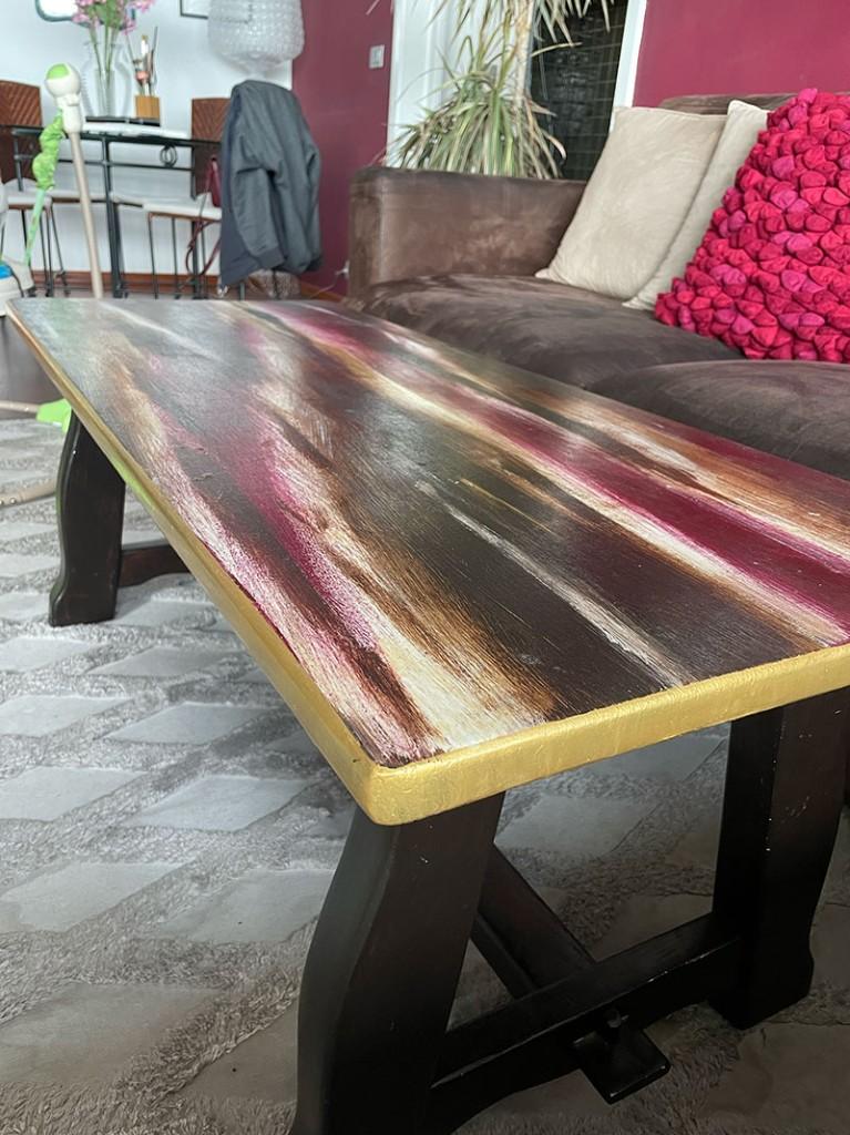 Mooi massief houten salontafeltje, Ophalen, Minder dan 50 cm, Gebruikt, 100 tot 150 cm