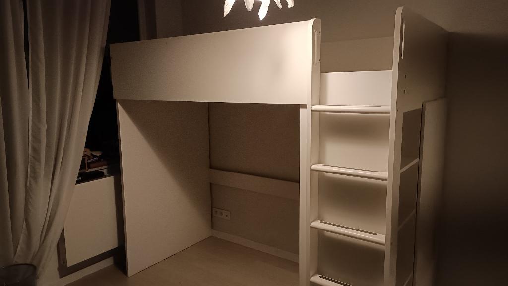 Lit Stuva IKEA (Smastad) avec bureau 4 tiroirs non utilisé, Enlèvement, Utilisé, Lit mezzanine