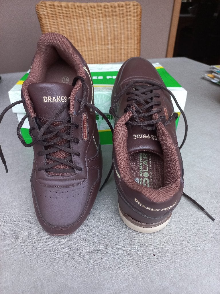 Short Mat Bowl - Drakes Pride solar bruine Bowlschoenen, Sports & Fitness, Bowling, Enlèvement, Comme neuf, Chaussures