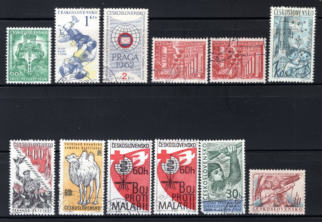 TCHÉCOSLOVAQUIE Année 1961-1962 timbrée, Envoi, Autres pays, Affranchi