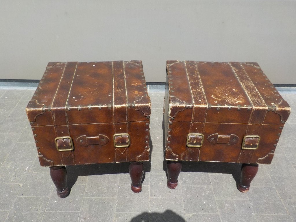 Set van 2 vintage koffers stijl bijzettafels, Ophalen