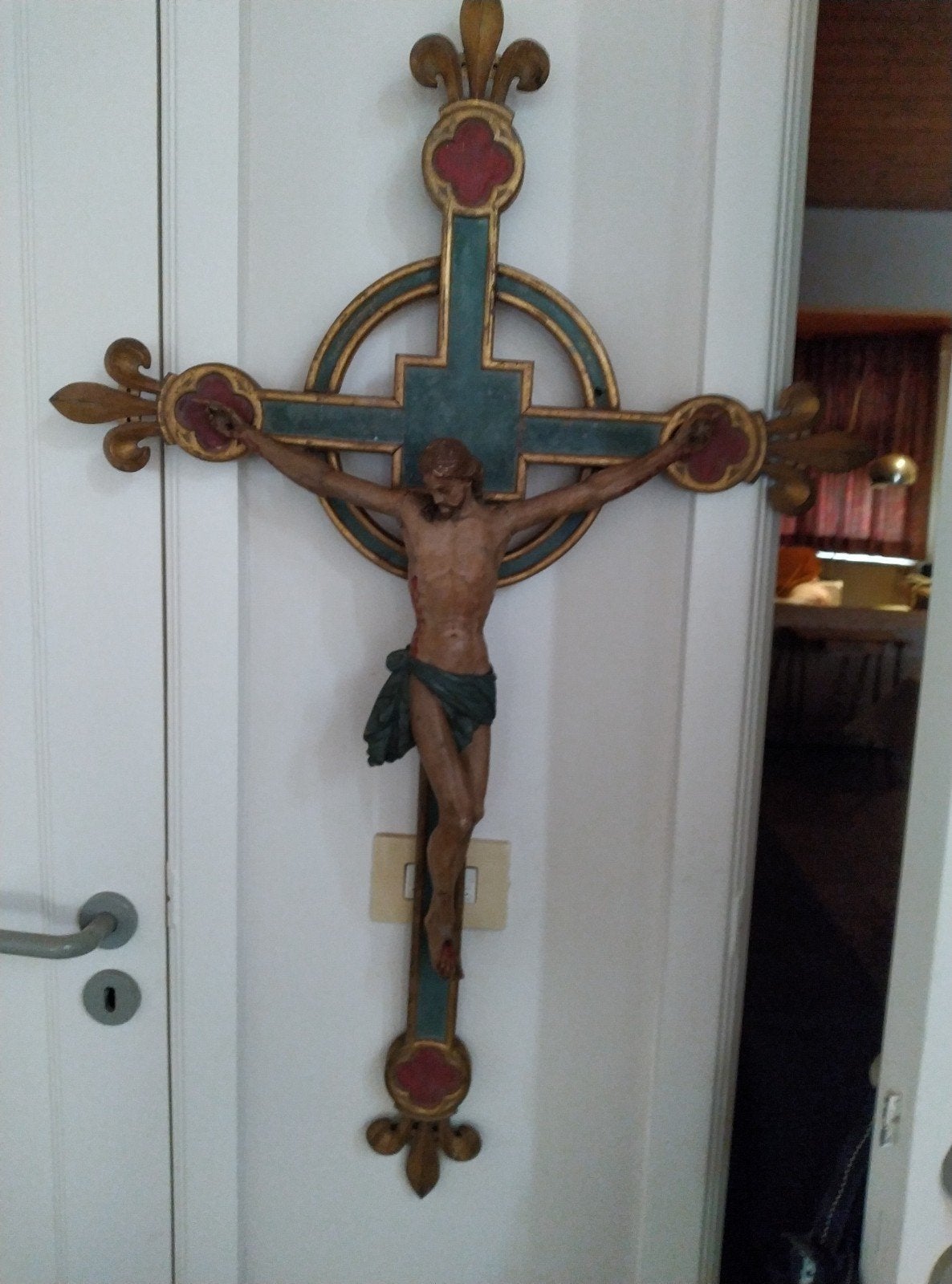 origineel polycrome Christus op kruis, Ophalen