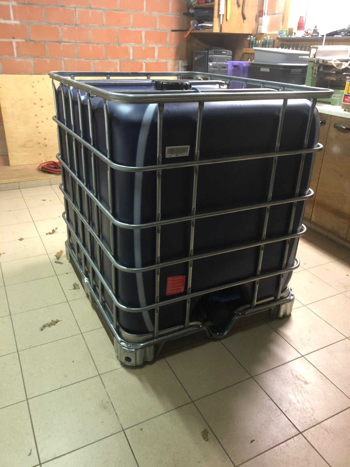 IBC blauw 1000 liter, gespoeld en gereinigd., Tuin en Terras, Regentonnen, Ophalen, Zo goed als nieuw