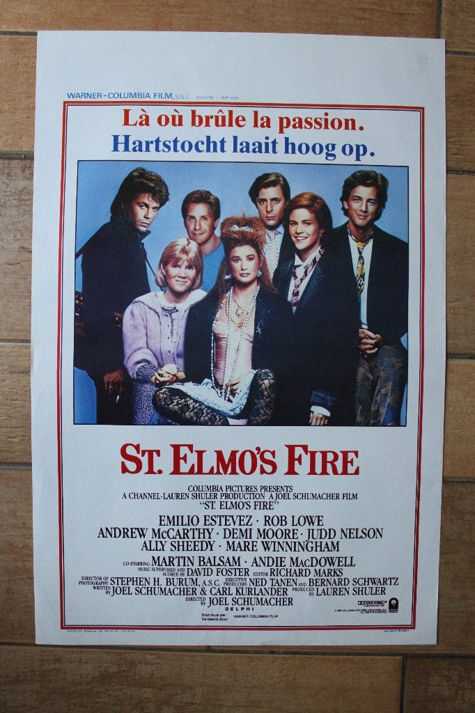filmaffiche St. Elmo's Fire 1985 filmposter, Collections, Posters & Affiches, Enlèvement ou Envoi, Rectangulaire vertical, A1 jusqu'à A3