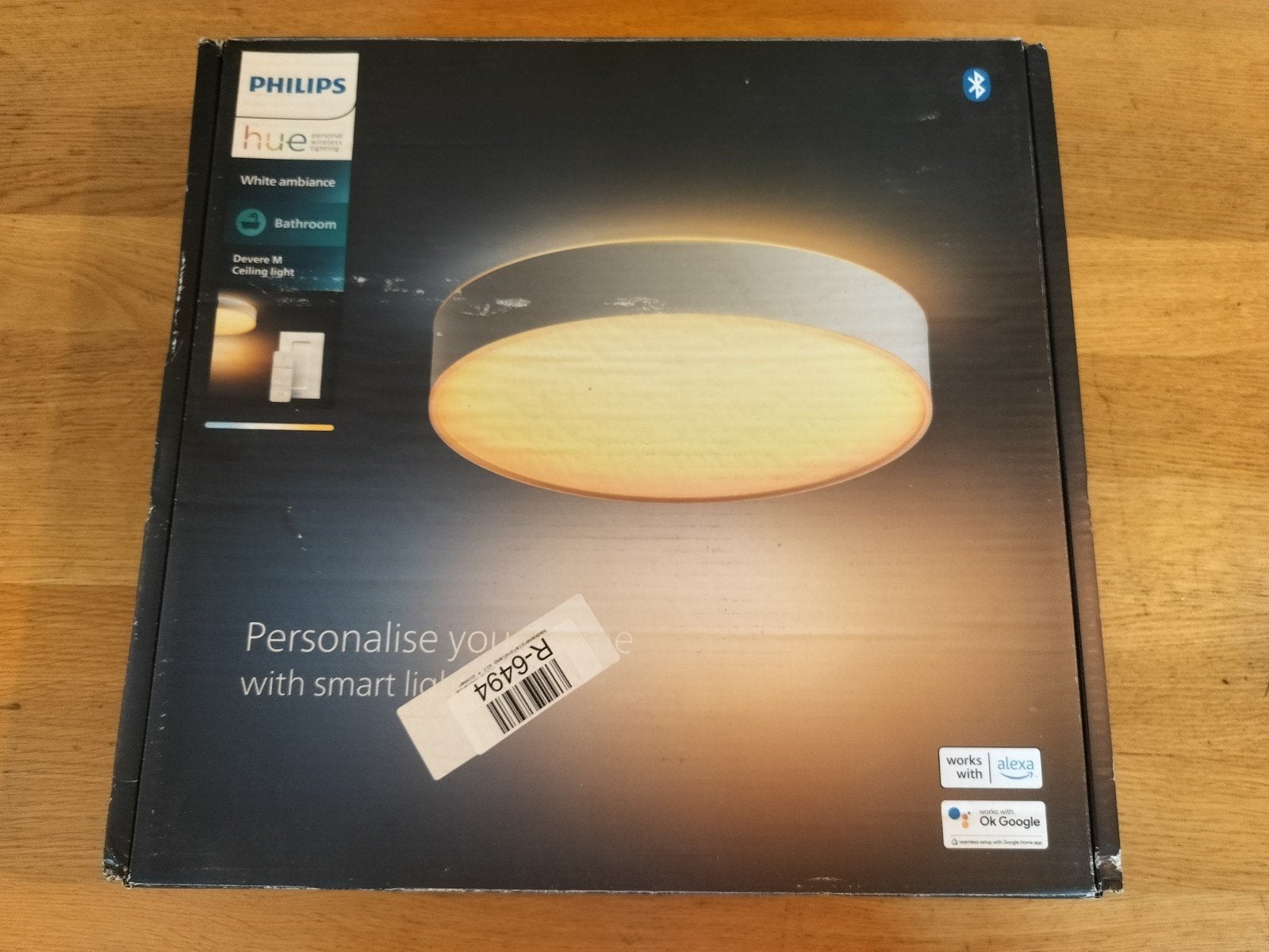 Philips Hue wit ambiance badkamer plafondlamp (nieuw), Instelbare kleurtemperatuur, Kunststof, Nieuw, Ophalen of Verzenden