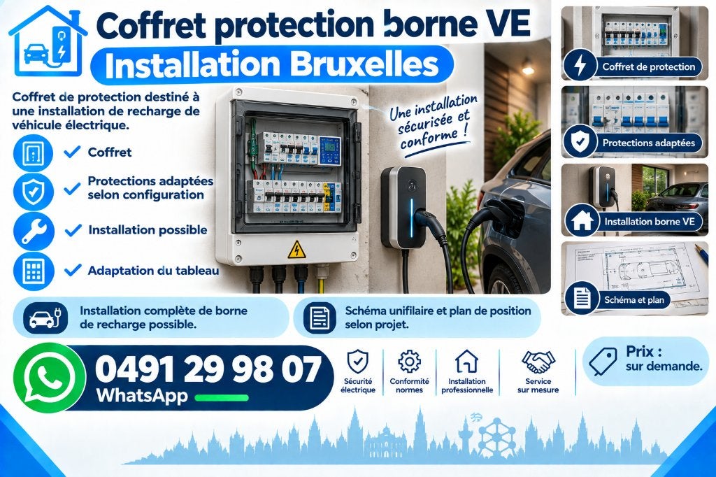 Coffret protection borne VE – Installation Bruxelles, Enlèvement, Neuf