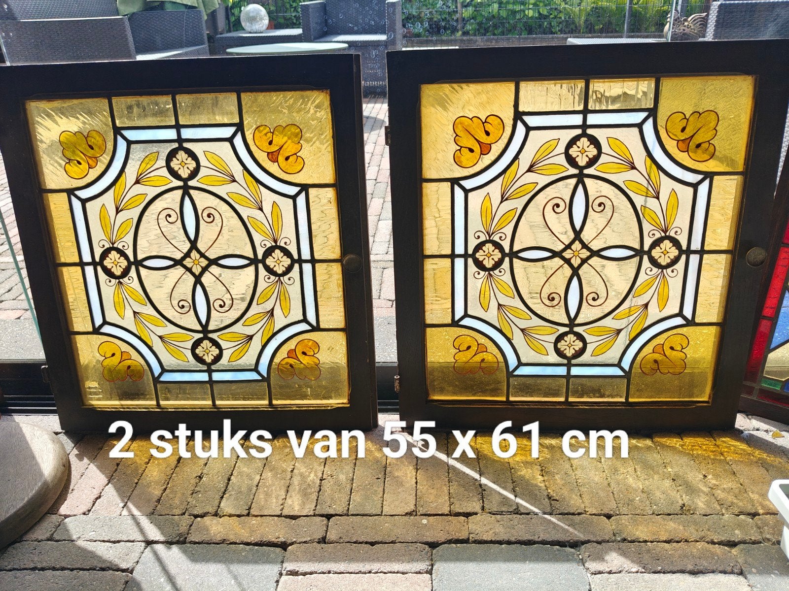 antiek glas in lood, Ophalen