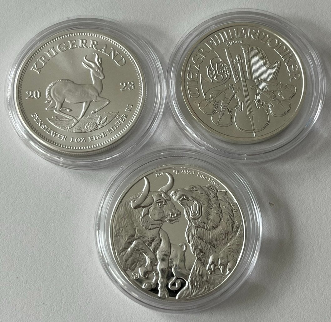Coffret de 3 pièces en argent de 1 oz neuves en capsules, Enlèvement ou Envoi, Argent