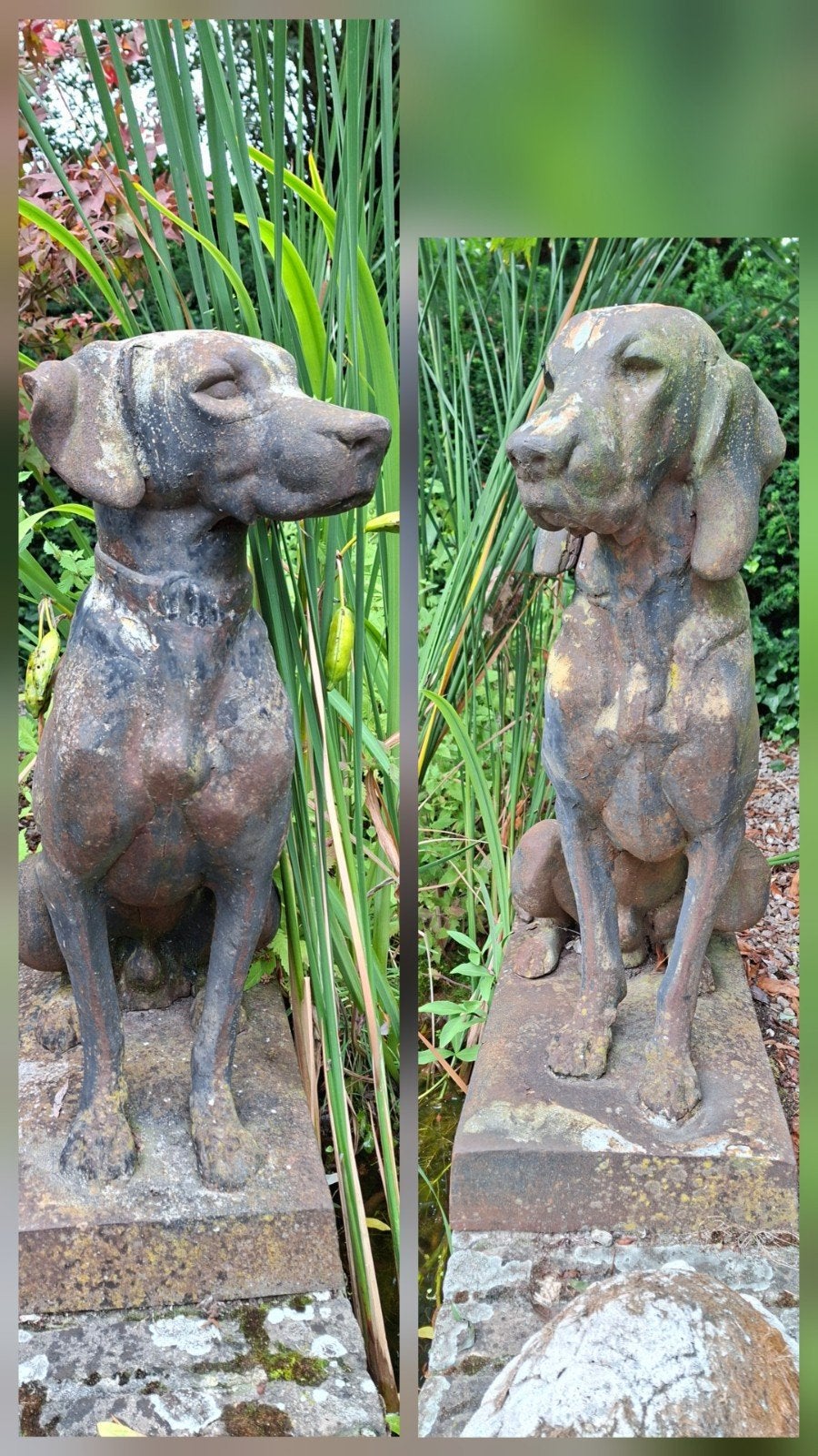 2 jachthonden tuin beelden outdoor, Ophalen