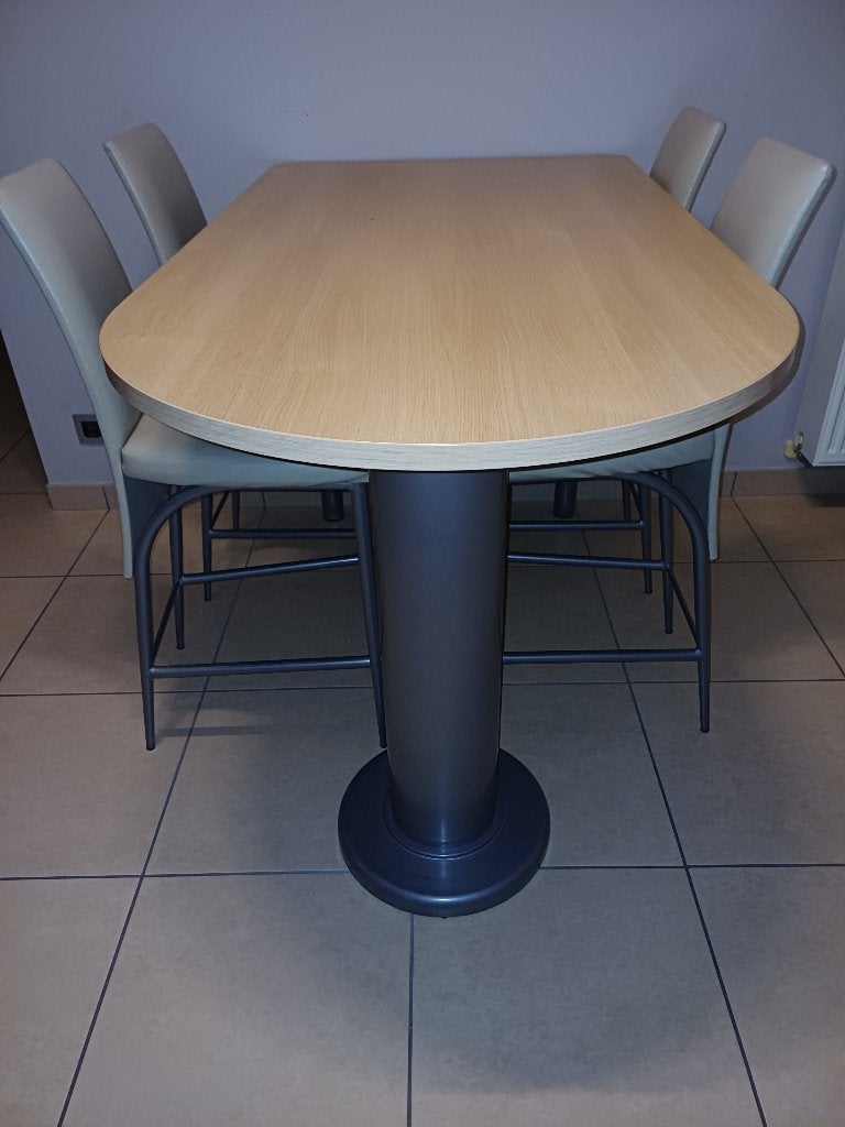 Table haute de cuisine avec 5 tabourets., Maison & Meubles, Enlèvement, Utilisé