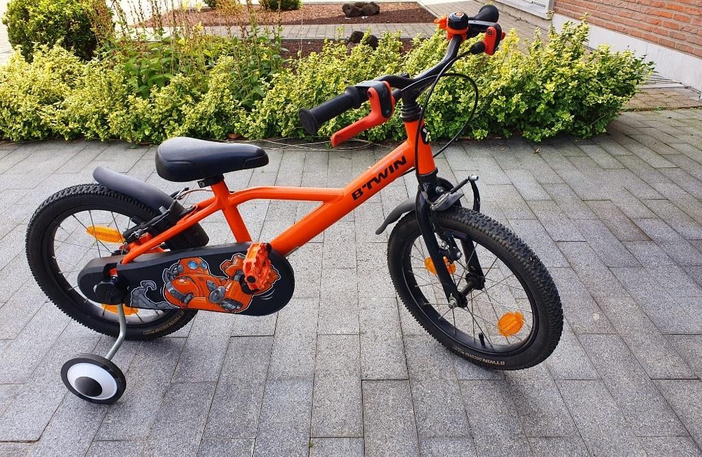 B’TWIN kinderfiets 16 inch (4–6 jaar), Ophalen, Zijwieltjes, Btwin, 16 tot 20 inch