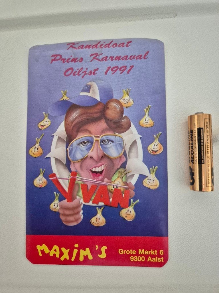 Carnaval Aalst sticker Prins Yvan 1991, Ophalen of Verzenden