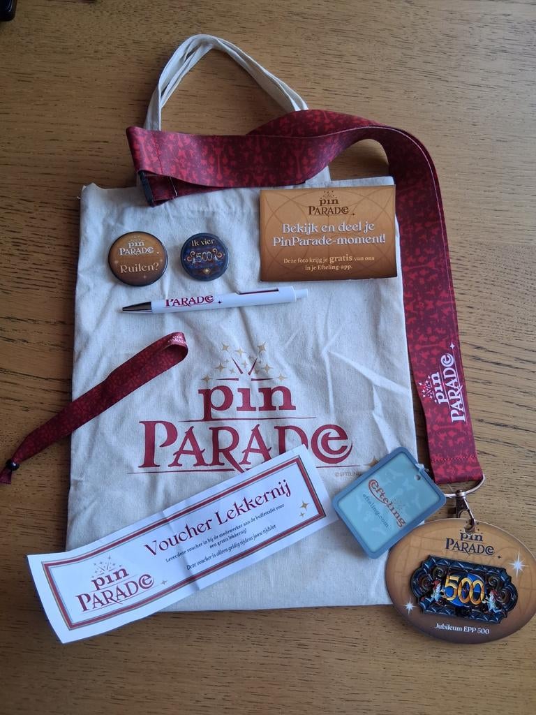 Efteling tas met inhoud en 500ste pin, Enlèvement ou Envoi